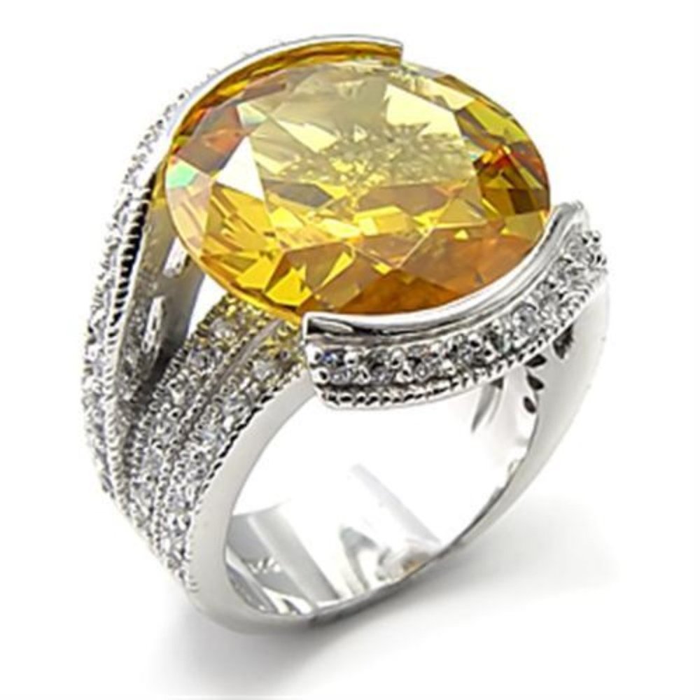 Women's Topaz Cubic Zirconia 925 Sterling Silver R